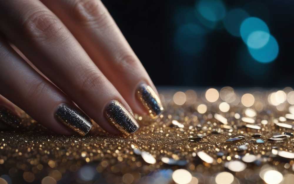 Valentine's Day Nails: Glittery Accents